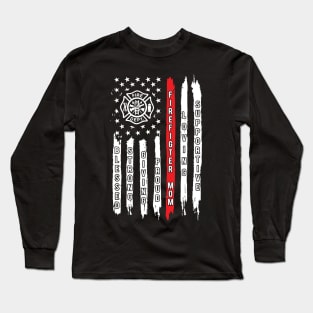 Firefighter Mom Flag Long Sleeve T-Shirt